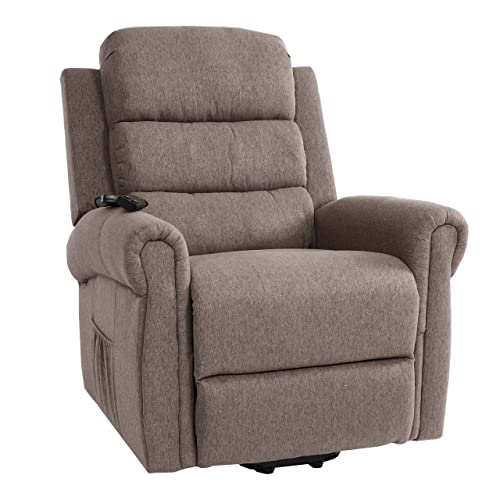 Mendler Fernsehsessel HWC-K63, Relaxsessel Sessel, Liegefunktion Aufstehhilfe Massage Heizfunktion, Stoff/Textil - dunkelgrau